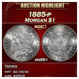 1885-p Morgan Dollar $1 ms66+ SEGS