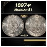 1897-p Morgan Dollar $1 Grades ms62+