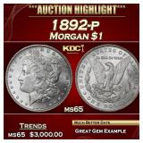 1892-p Morgan Dollar $1 ms65 SEGS