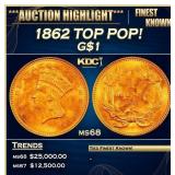 1862 Gold Dollar TOP POP! $1 ms68 SEGS