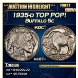 1935-d Buffalo Nickel TOP POP! 5c ms67+ SEGS
