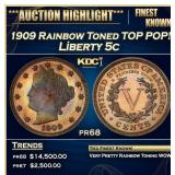 1909 Proof Liberty Nickel Rainbow Toned TOP POP! 5