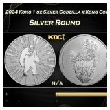 2024 Kong 1 oz Silver Godzilla x Kong Coin Round