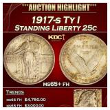 1917-s Ty I Standing Liberty Quarter 25c ms65+ fh