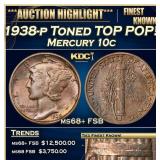 1937-p Mercury Dime TOP POP! 10c ms68+ FSB SEGS