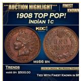 1908 Indian Cent TOP POP! 1c ms66 bn SEGS