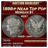 1898-p Morgan Dollar Near Top Pop $1 ms66+ dmpl SE