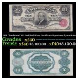 1891 $10 Red Seal Silver Certificate "Tombstone" G