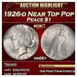 1926-d Peace Dollar Near Top Pop $1 ms66+ SEGS