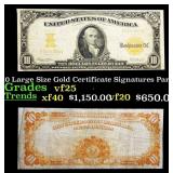 1907 $10 Large Size Gold Certificate Grades vf+ Si