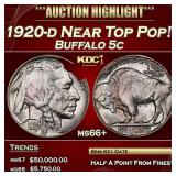 1920-d Buffalo Nickel Near Top Pop! 5c ms66+ SEGS