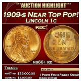 1909-s Lincoln Cent Near Top Pop! 1c ms66+ rd SEGS