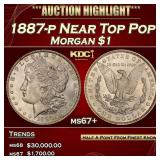 1887-p Morgan Dollar Near Top Pop $1 ms67+ SEGS