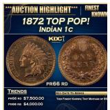 1872 Proof Indian Cent TOP POP! 1c pr66 rd SEGS