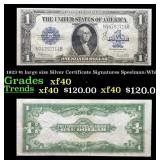 1923 $1 large size Silver Certificate Grades xf Si