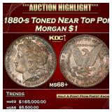 1880-s Morgan Dollar Toned Near Top Pop $1 ms68+ S