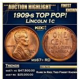 1909-s Lincoln Cent TOP POP! 1c ms67+ RD SEGS