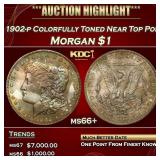 1902-p Morgan Dollar Colorfully Toned Near Top Pop