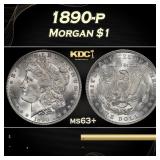 1890-p Morgan Dollar $1 Grades ms63+