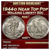 1944-d Walking Liberty Half Dollar Near Top Pop 50