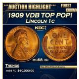 1909 VDB Lincoln Cent TOP POP! 1c ms68 rd SEGS