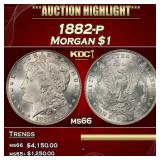 1882-p Morgan Dollar $1 ms66 SEGS