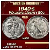 1940-s Walking Liberty Half Dollar 50c ms66 SEGS