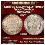 1890-cc Morgan Dollar Colorfully Toned Near Top Po