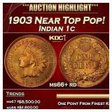 1903 Indian Cent Near Top Pop! 1c ms66+ rd SEGS