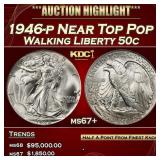 1946-p Walking Liberty Half Dollar Near Top Pop 50
