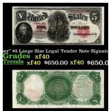 1907 $5 Large Size Legal Tender Note "WoodChopper"