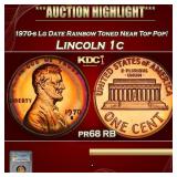 PCGS 1970-s Lg Date Proof Lincoln Cent Rainbow Ton