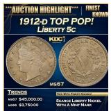 1912-d Liberty Nickel TOP POP! 5c ms67 SEGS