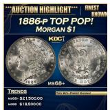 1886-p Morgan Dollar TOP POP! $1 ms68+ SEGS