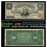 1886 $10 Red Seal Silver Certificate "Tombstone" F