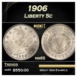 1906 Liberty Nickel 5c Grades ms65