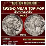 1926-d Buffalo Nickel Near Top Pop 5c ms66 SEGS