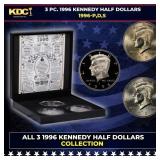 Complete 3 PC. 1996 Kennedy Half Dollar 50c set In