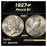 1927-p Peace Dollar $1 Grades ms64
