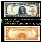 1907 $10 Large Size Gold Certificate Grades Select