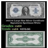 1923 $1 large size Silver Certificate Grades Choic