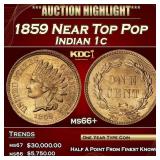 1859 Indian Cent Near Top Pop 1c ms66+ SEGS