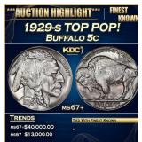 1929-s Buffalo Nickel TOP POP! 5c ms67+ SEGS