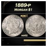 1889-p Morgan Dollar $1 Grades ms62