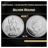2023 Samoa 1 oz Silver DC Comics Aquaman Coin Roun