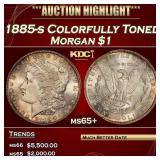 1885-s Morgan Dollar Colorfully Toned $1 ms65+ SEG