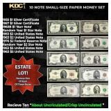 10 Note Small-Size Paper Money Set AU/CU