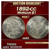 1892-cc Morgan Dollar $1 ms63 USCG