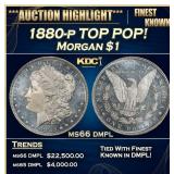 1880-p Morgan Dollar TOP POP! $1 ms66 dmpl SEGS