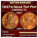 1937-s Lincoln Cent Near Top Pop 1c ms67+ rd SEGS
